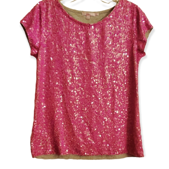 ❤️Calypso St Barth Bruni tee pink sequins short sleeved top XS - Picture 3 of 8